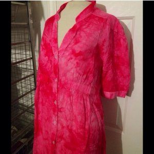 NWOT medium pink tie dye tunic sheer top dress